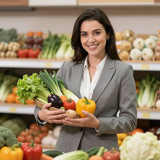 Business Woman Promoting Healthy Eating