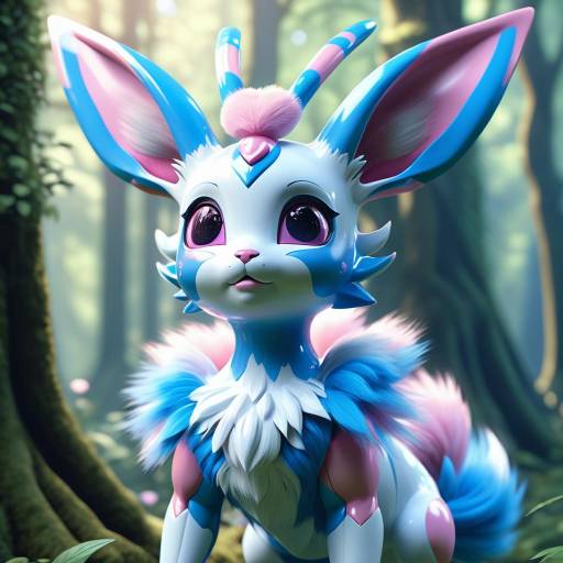 Cinematic Sylveon in Whimsical Forest Cinematic Sylveon in Whimsical Forest