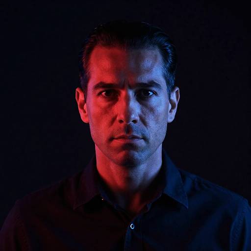 Dramatic Portrait: Slicked-Back Man in Lights