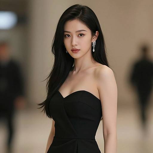 Elegant Black Evening Gown Portrait