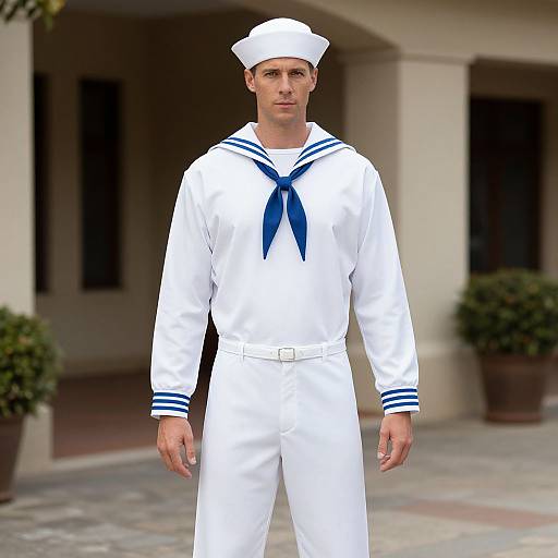White Sailor Man in Uniform