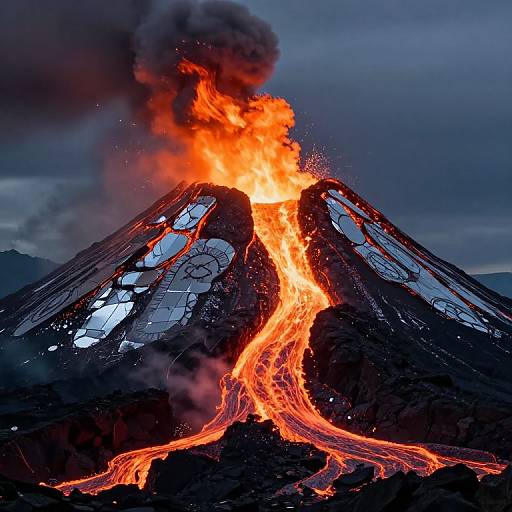 Erupting Volcano of Molten Clocks