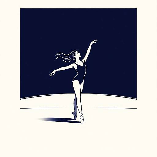 Minimalist Ballet Dancer Line Art