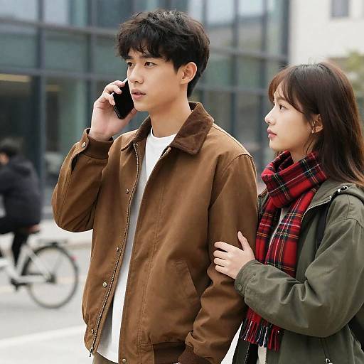 Young Couple Communicating Outdoors