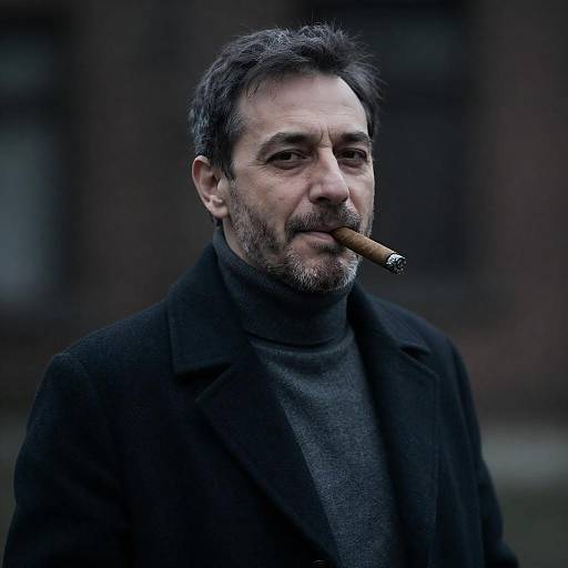 Moody Portrait of Man with Cigar