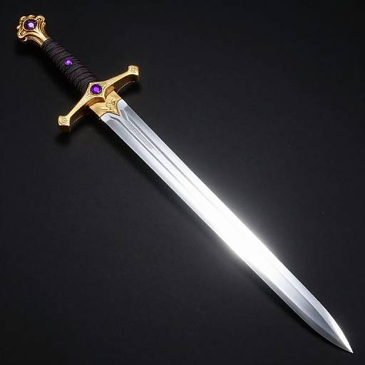 Golden Hilted Glowing Broadsword