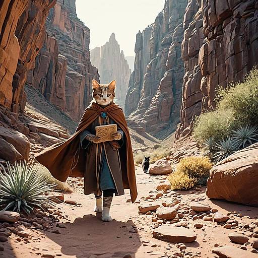 Brave Desert Nomad with Mystic Kitten