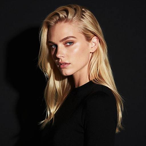 Platinum Blonde Model in Minimalist Studio