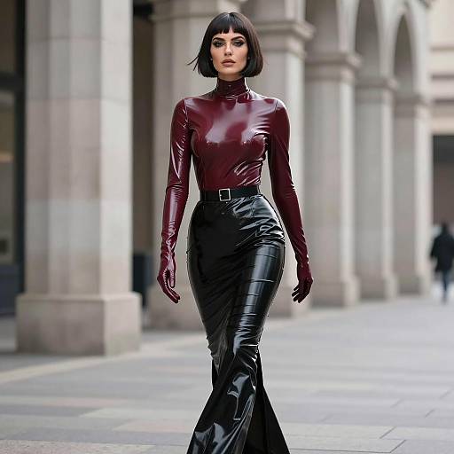 Dramatic Fetish Fashion in Urban Setting