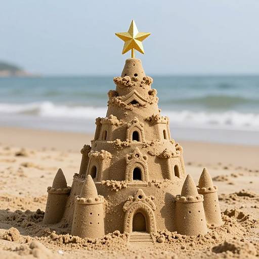 Whimsical Christmas Tree Sandcastle