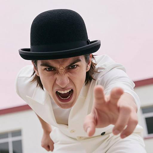 Intense Portrait in Pink Sky