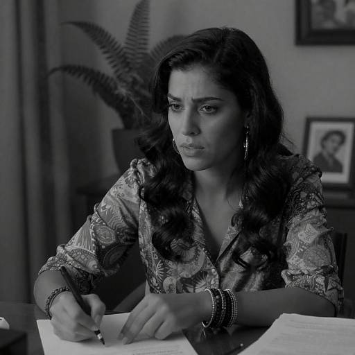 Moody Black and White Woman Portrait