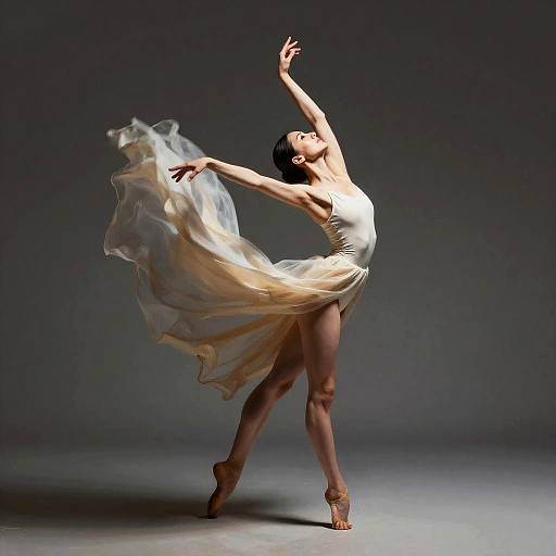 Elegant Ballerina in Flowing Dress