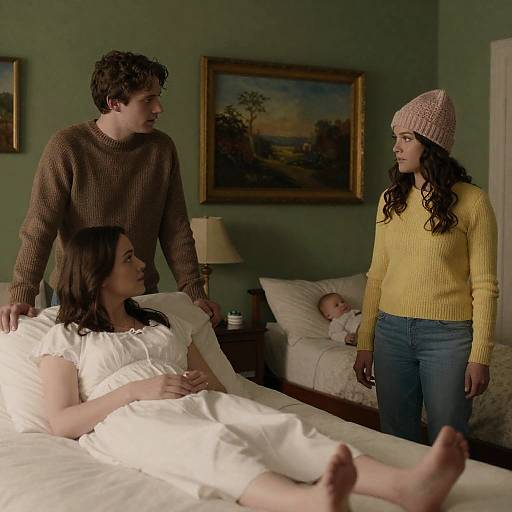 Cozy Bedroom Scene with Family