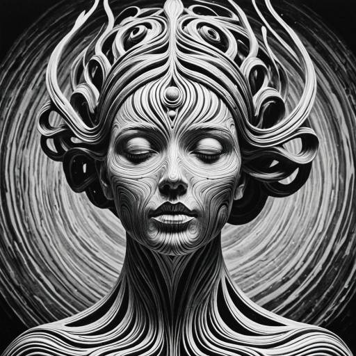 Dreamlike Surreal Female Head Sculpture