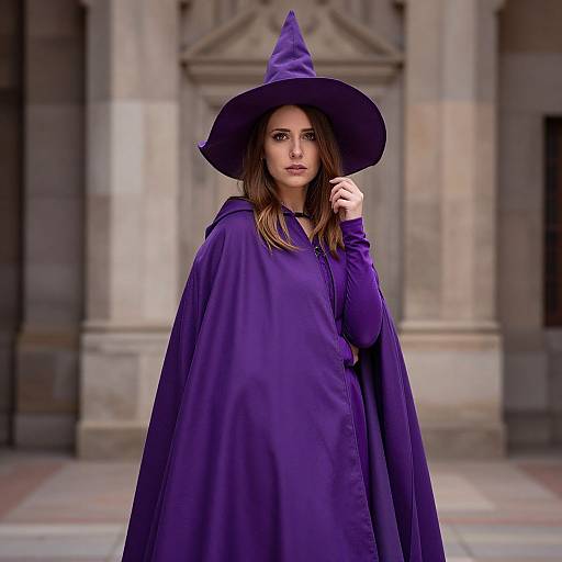Woman in Purple Witch Cape