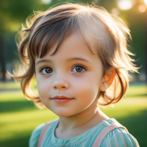 Cheerful Child Portrait in Serene Park