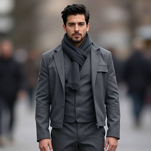 Realistic Male Portrait in Grey Pants