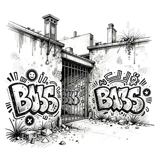 Urban Graffiti Wall Sketch