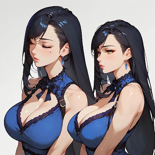 Refined Tifa in Blue Short Dress
