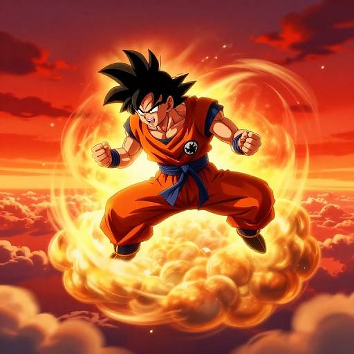 Goku Charging on Flying Nimbus