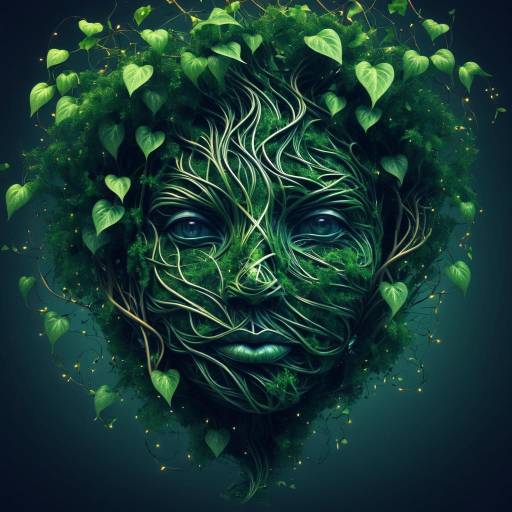 Surreal Face of Twisted Vines Art
