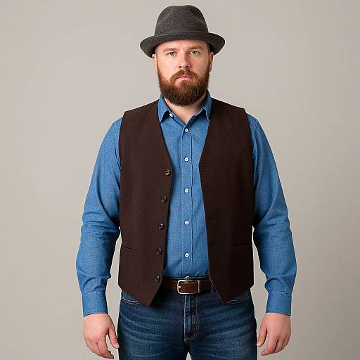 Bearded Man in Casual Outfit