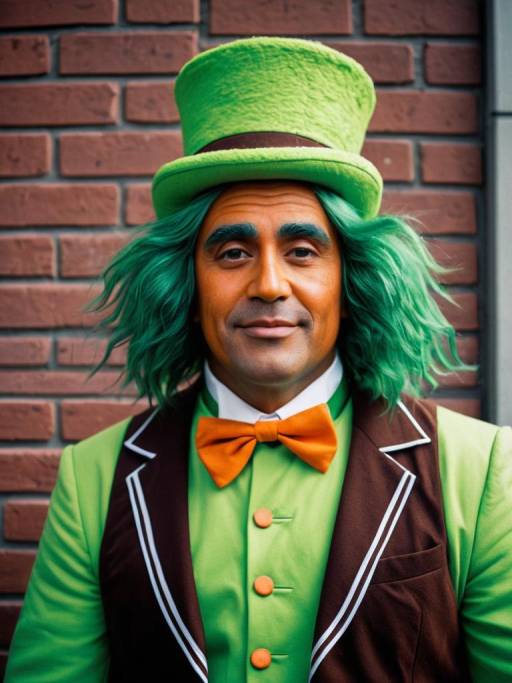 Man in Oompa Loompa Costume Portrait