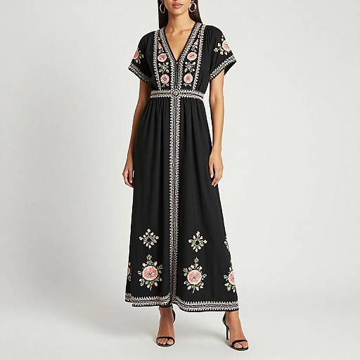 Elegant Lola Embroidered Maxi Dress