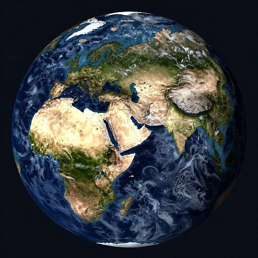 Realistic Earth Map with Natural Features