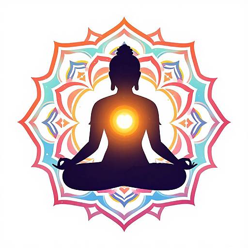 Heart Chakra Silhouette with Mandala