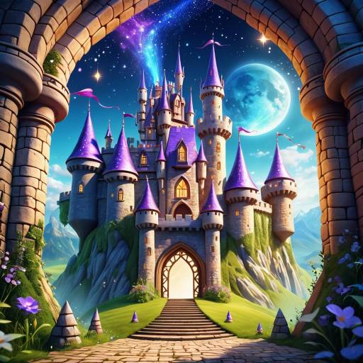 Enchanting Creatures in a Fantasy Castle Enchanting Creatures in a Fantasy Castle