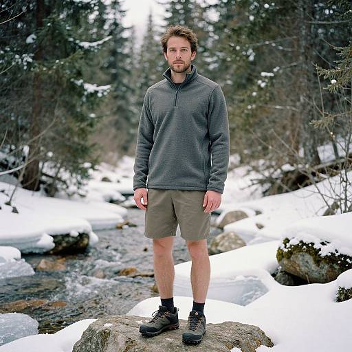 Man in Outdoor Winter Gear