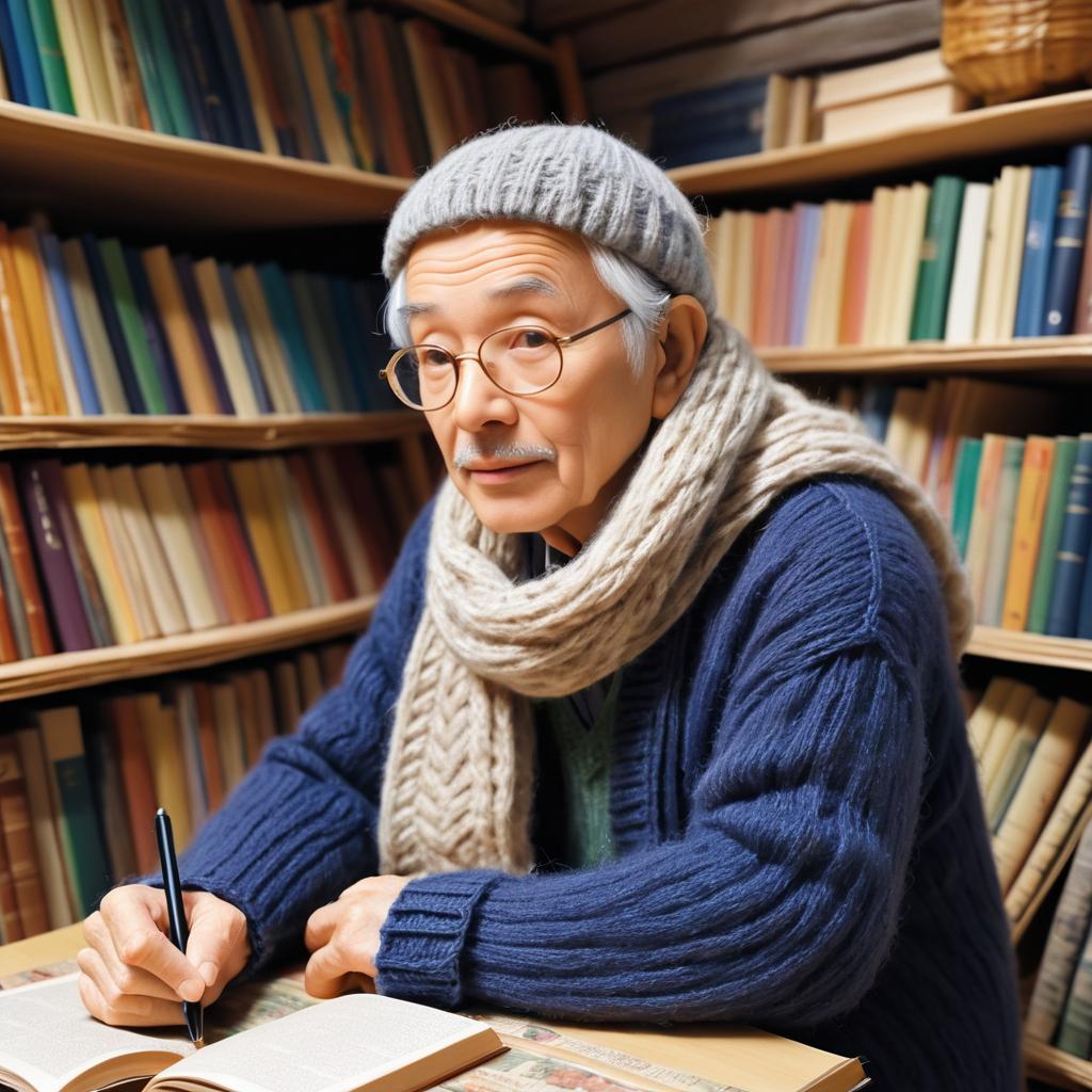 Nostalgic Elder in a Cozy Attic