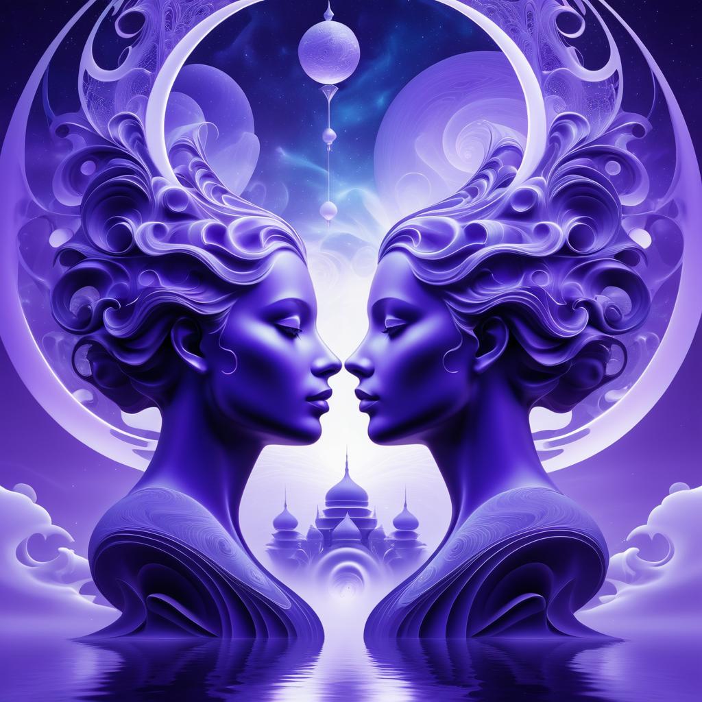 Ethereal Dreamscape: Surreal Violet Visages