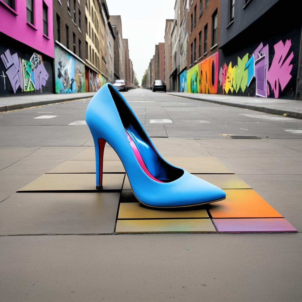 Avant-Garde High Heel Street Art