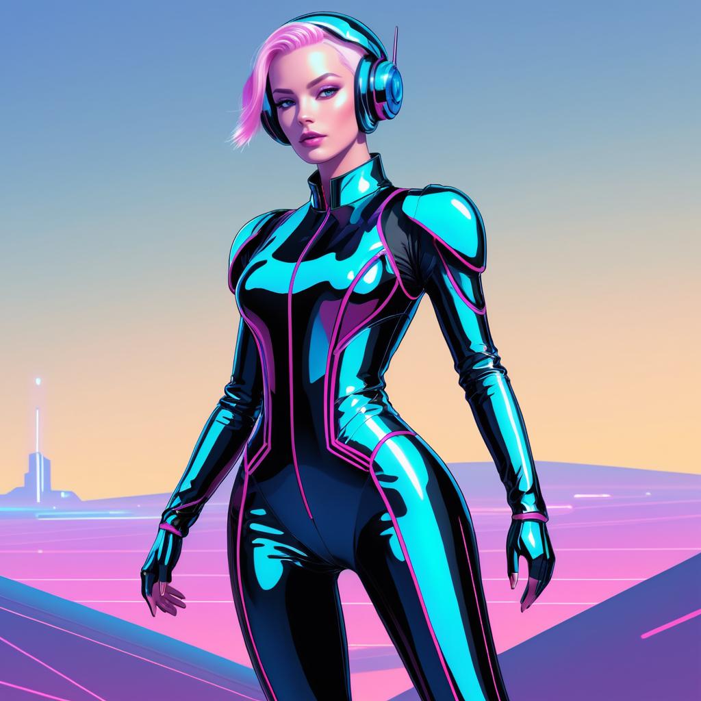 Futuristic Android in Cybernetic Jumpsuit