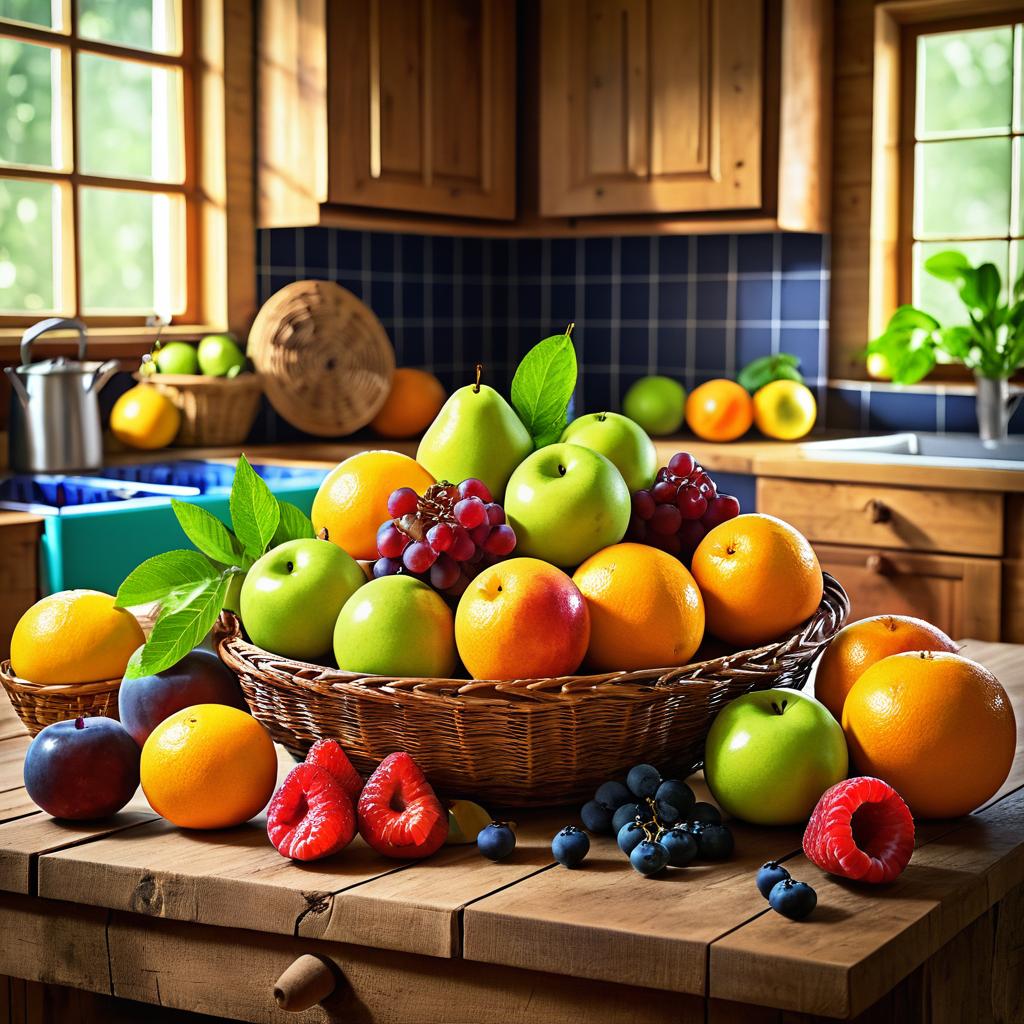 Vibrant Still Life of Fresh Fruits