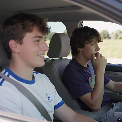 Teenage Boys in a Sunny Car Ride