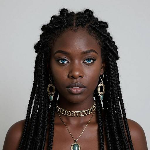 Tribal Curly Braid Hairstyle Portrait