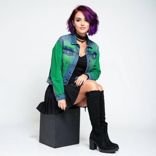 Stylish Solo Girl with Vibrant Hair