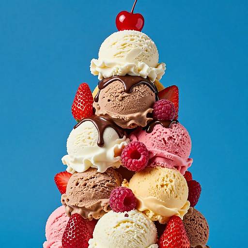 Intricate Multi-Layered Ice Cream Tower