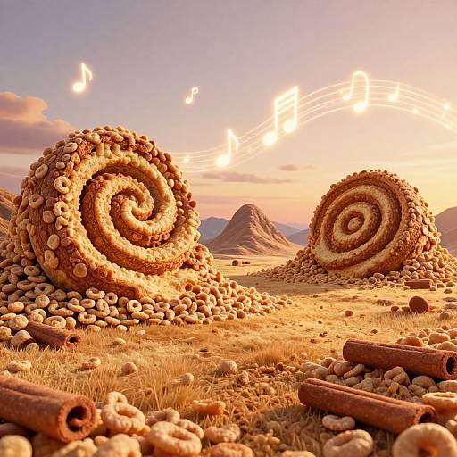 Surreal Cinnamon Toast Crunch Fantasy Landscape