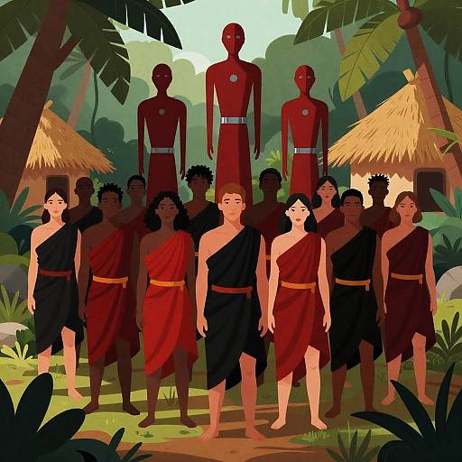 Vivid Jungle Scene of Dangerous Adventure