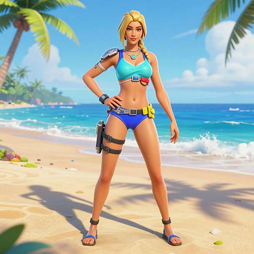Fortnite Beach Skin on Tropical Shore