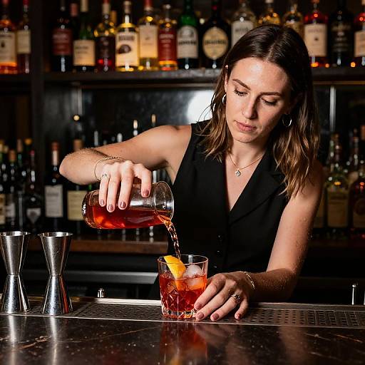Mixing Non-Alcoholic Negronis at Himitsu