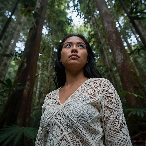 Ethereal Micronesian Woman in Forest