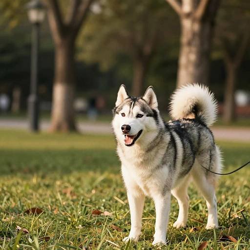 Warm Park Portrait of Siberian Husky