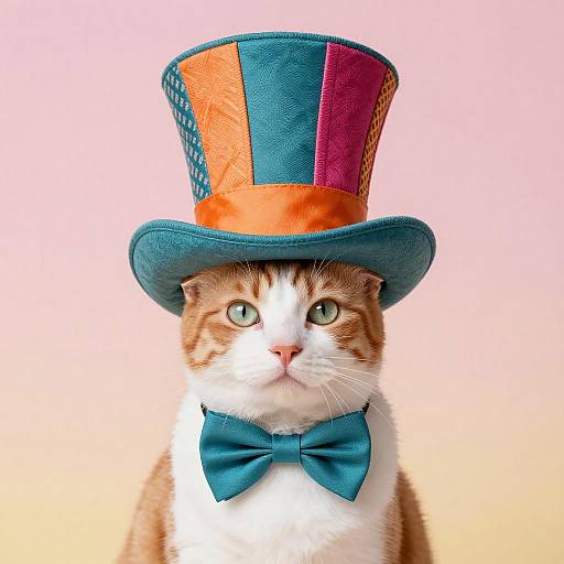 Whimsical Cat as the Mad Hatter