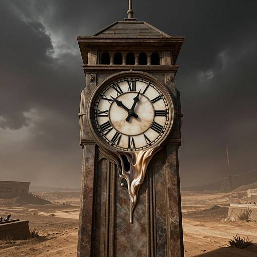 Dystopian Melting Clock Tower